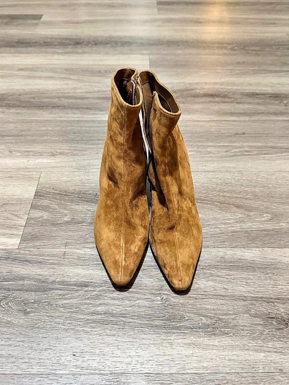 Steve Madden Brown Pointed-Toe Heeled Ankle Boots
